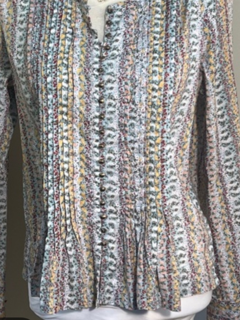 Maeve Anthropologie Pintuck Top Sz XL - Picture 6 of 6